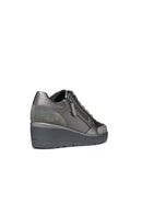 Geox Women's Gray Lace Up Thick Soled Sneaker | Derimod Geox Women's Gray Lace Up Thick Soled Sneaker | Derimod