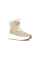 Geox Kadın Bej Diamanta Fermuarlı Kalın Tabanlı Süet Deri Kar Botu | Derimod Geox Kadın Bej Diamanta Fermuarlı Kalın Tabanlı Süet Deri Kar Botu | Derimod