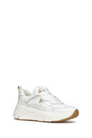 Geox Kadın Beyaz Diamantha Bağcıklı Kalın Tabanlı Deri Sneaker | Derimod Geox Kadın Beyaz Diamantha Bağcıklı Kalın Tabanlı Deri Sneaker | Derimod