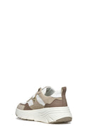 Geox Women's White Diamanta Laced Thick Soled Suede Leather Sports Sneaker | Derimod Geox Women's White Diamanta Laced Thick Soled Suede Leather Sports Sneaker | Derimod