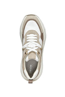 Geox Women's White Diamanta Laced Thick Soled Suede Leather Sports Sneaker | Derimod Geox Women's White Diamanta Laced Thick Soled Suede Leather Sports Sneaker | Derimod