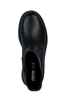 Geox Women's Black Zippered Spherica Leather Boots | Derimod Geox Women's Black Zippered Spherica Leather Boots | Derimod