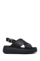 Geox Women's Black Spherica Ec4 Ankle Strap Thick Soled Leather Sandals | Derimod Geox Women's Black Spherica Ec4 Ankle Strap Thick Soled Leather Sandals | Derimod