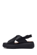 Geox Women's Black Spherica Ec4 Ankle Strap Thick Soled Leather Sandals | Derimod Geox Women's Black Spherica Ec4 Ankle Strap Thick Soled Leather Sandals | Derimod