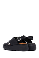 Geox Women's Black Spherica Ec4 Ankle Strap Thick Soled Leather Sandals | Derimod Geox Women's Black Spherica Ec4 Ankle Strap Thick Soled Leather Sandals | Derimod