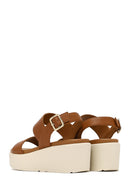 Geox Women Tan Ankle Buckle Thick Sole Leather Sandal | Derimod Geox Women Tan Ankle Buckle Thick Sole Leather Sandal | Derimod