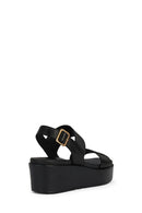 Geox Women's Black Xand Ankle Strap Wedge Heeled Leather Sandals | Derimod Geox Women's Black Xand Ankle Strap Wedge Heeled Leather Sandals | Derimod