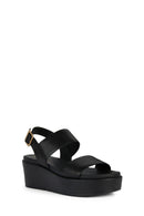 Geox Women's Black Xand Ankle Strap Wedge Heeled Leather Sandals | Derimod Geox Women's Black Xand Ankle Strap Wedge Heeled Leather Sandals | Derimod