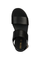 Geox Women's Black Xand Ankle Strap Wedge Heeled Leather Sandals | Derimod Geox Women's Black Xand Ankle Strap Wedge Heeled Leather Sandals | Derimod
