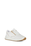 Geox Women's White Bulmya Lace-Up Leather Sneaker | Derimod Geox Women's White Bulmya Lace-Up Leather Sneaker | Derimod