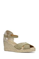 Geox Women Green Gelsa Low Ankle Buckle Wedge Heel Suede Leather Espadrille | Derimod Geox Women Green Gelsa Low Ankle Buckle Wedge Heel Suede Leather Espadrille | Derimod