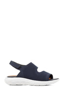 Geox Women's Navy Blue Spherica Ec5 Strappy Fabric Sandals | Derimod Geox Women's Navy Blue Spherica Ec5 Strappy Fabric Sandals | Derimod