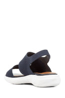 Geox Women's Navy Blue Spherica Ec5 Strappy Fabric Sandals | Derimod Geox Women's Navy Blue Spherica Ec5 Strappy Fabric Sandals | Derimod