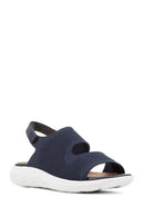 Geox Women's Navy Blue Spherica Ec5 Strappy Fabric Sandals | Derimod Geox Women's Navy Blue Spherica Ec5 Strappy Fabric Sandals | Derimod