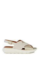 Geox Women's Beige Spherica Ec5 Strappy Leather Sandals | Derimod Geox Women's Beige Spherica Ec5 Strappy Leather Sandals | Derimod