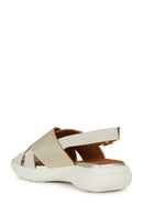 Geox Women's Beige Spherica Ec5 Strappy Leather Sandals | Derimod Geox Women's Beige Spherica Ec5 Strappy Leather Sandals | Derimod