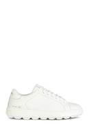 Geox Women's White Lace-Up Spherica Ecub Leather Sneaker | Derimod Geox Women's White Lace-Up Spherica Ecub Leather Sneaker | Derimod