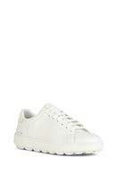 Geox Women's White Lace-Up Spherica Ecub Leather Sneaker | Derimod Geox Women's White Lace-Up Spherica Ecub Leather Sneaker | Derimod