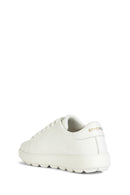 Geox Women's White Lace-Up Spherica Ecub Leather Sneaker | Derimod Geox Women's White Lace-Up Spherica Ecub Leather Sneaker | Derimod