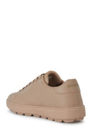 Geox Women's Beige Spherica Ecub-1 Lace-Up Leather Sneaker | Derimod Geox Women's Beige Spherica Ecub-1 Lace-Up Leather Sneaker | Derimod