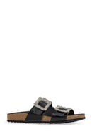 Geox Women Black D Brionia Ra - Nappa Stone Leather Slippers | Derimod Geox Women Black D Brionia Ra - Nappa Stone Leather Slippers | Derimod