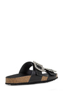 Geox Women Black D Brionia Ra - Nappa Stone Leather Slippers | Derimod Geox Women Black D Brionia Ra - Nappa Stone Leather Slippers | Derimod