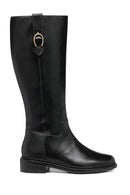 Geox Women Black D Walk Pleasure D - Smo.Lea Zippered Leather Boot | Derimod Geox Women Black D Walk Pleasure D - Smo.Lea Zippered Leather Boot | Derimod