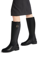 Geox Women Black D Walk Pleasure D - Smo.Lea Zippered Leather Boot | Derimod Geox Women Black D Walk Pleasure D - Smo.Lea Zippered Leather Boot | Derimod