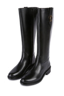 Geox Women Black D Walk Pleasure D - Smo.Lea Zippered Leather Boot | Derimod Geox Women Black D Walk Pleasure D - Smo.Lea Zippered Leather Boot | Derimod