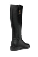 Geox Women Black D Walk Pleasure D - Smo.Lea Zippered Leather Boot | Derimod Geox Women Black D Walk Pleasure D - Smo.Lea Zippered Leather Boot | Derimod