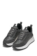 Geox Woman Grey Laced Thick Soled Fabric Sneakers | Derimod Geox Woman Grey Laced Thick Soled Fabric Sneakers | Derimod