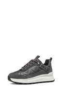 Geox Woman Grey Laced Thick Soled Fabric Sneakers | Derimod Geox Woman Grey Laced Thick Soled Fabric Sneakers | Derimod