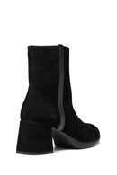 Geox Woman Black Zippered Chunky Heel Leather Boat | Derimod Geox Woman Black Zippered Chunky Heel Leather Boat | Derimod