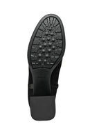 Geox Woman Black Zippered Chunky Heel Leather Boat | Derimod Geox Woman Black Zippered Chunky Heel Leather Boat | Derimod