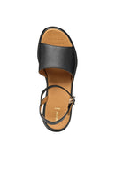 Geox Women Black Meliconia Wedge Heel Leather Sandal | Derimod Geox Women Black Meliconia Wedge Heel Leather Sandal | Derimod