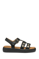 Geox Women Black D Camalei E Metal Detailed Thick Soled Sandal | Derimod Geox Women Black D Camalei E Metal Detailed Thick Soled Sandal | Derimod