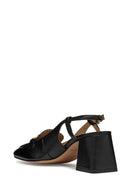 Geox Women Black Coronilla Open Back Thick Heel Leather Shoe | Derimod Geox Women Black Coronilla Open Back Thick Heel Leather Shoe | Derimod