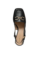 Geox Women Black Coronilla Open Back Thick Heel Leather Shoe | Derimod Geox Women Black Coronilla Open Back Thick Heel Leather Shoe | Derimod