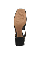 Geox Women Black Coronilla Open Back Thick Heel Leather Shoe | Derimod Geox Women Black Coronilla Open Back Thick Heel Leather Shoe | Derimod