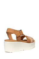 Geox Women Camel D Xand 2.2s Thick Sole Leather Sandals | Derimod Geox Women Camel D Xand 2.2s Thick Sole Leather Sandals | Derimod