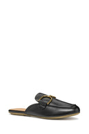 Geox Women Black Palmaria Buckled Leather Slippers | Derimod Geox Women Black Palmaria Buckled Leather Slippers | Derimod