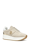 Geox Women Beige Low-Top Lace-Up Thick Sole Suede Leather Sneaker | Derimod Geox Women Beige Low-Top Lace-Up Thick Sole Suede Leather Sneaker | Derimod