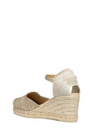 Geox Women Mink Ankle Buckle Wedge Heel Braided Leather Espadrille | Derimod Geox Women Mink Ankle Buckle Wedge Heel Braided Leather Espadrille | Derimod