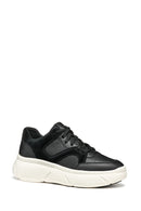Geox Kadın Siyah Nebula Bağcıklı Kalın Tabanlı Deri Sneaker | Derimod Geox Kadın Siyah Nebula Bağcıklı Kalın Tabanlı Deri Sneaker | Derimod