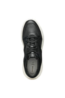 Geox Kadın Siyah Nebula Bağcıklı Kalın Tabanlı Deri Sneaker | Derimod Geox Kadın Siyah Nebula Bağcıklı Kalın Tabanlı Deri Sneaker | Derimod