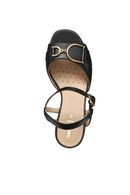 Geox Women Black D New Eraklia 80 Ankle Buckle Thick Heel Leather Sandal | Derimod Geox Women Black D New Eraklia 80 Ankle Buckle Thick Heel Leather Sandal | Derimod