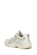 Geox Women White Zarvia Lace-Up Thick-Soled Leather Sneaker | Derimod Geox Women White Zarvia Lace-Up Thick-Soled Leather Sneaker | Derimod