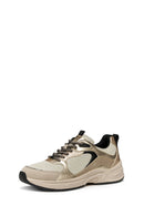 Geox Women Beige D Zarvıa A - Mesh+Pearl.Gbk Lace-Up Thick Sole Leather Sneaker | Derimod Geox Women Beige D Zarvıa A - Mesh+Pearl.Gbk Lace-Up Thick Sole Leather Sneaker | Derimod