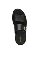 Geox Women Black D Adacter S Thick Sole Leather Slippers | Derimod Geox Women Black D Adacter S Thick Sole Leather Slippers | Derimod