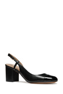 Geox Women Black Virnilisa 65 Open Back Thick Heel Leather Shoe | Derimod Geox Women Black Virnilisa 65 Open Back Thick Heel Leather Shoe | Derimod